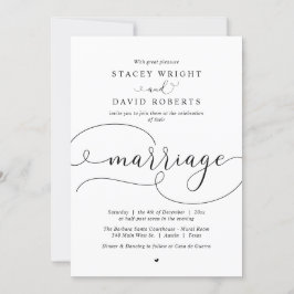 Caligrafia Elegante, Convite Moderno Para Casament