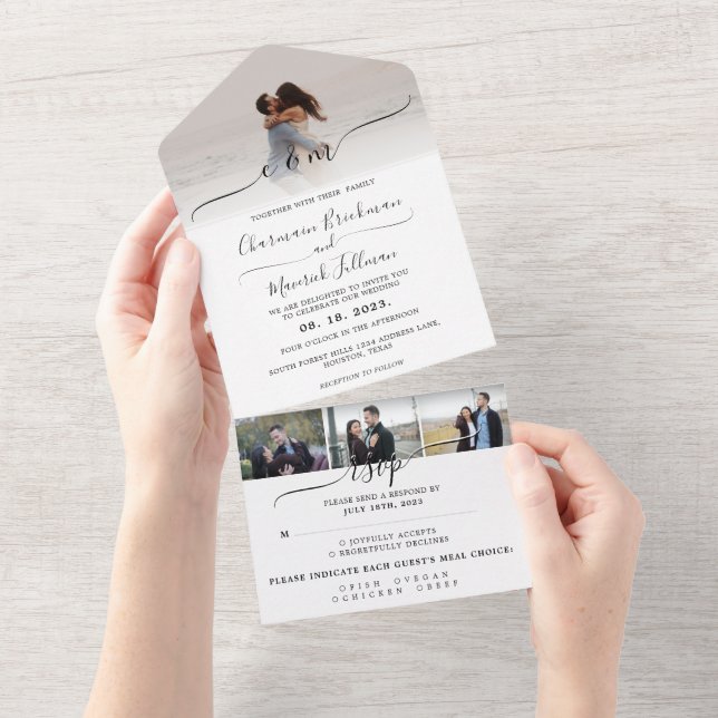 Caligrafia Elegante Moderna | Foto RSVP Wedding (Aba destacável)