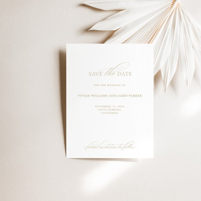 Caligrafia Elegante Moderna Salve O Cartão De Data (Modern Elegant Calligraphy Save The Date Card)