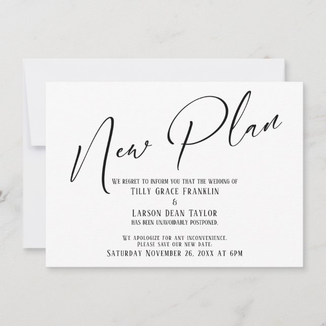 Caligrafia Elegante Novo Plano Anúncio Simples (Frente)