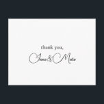 Caligrafia Elegante Personalizada Obrigado Cartões<br><div class="desc">Minimalista Obrigado Cartão de Casamentos Personalizados sem fotos. Nado - Obrigado Cartões,  Elegante moderno caligrafia - Manuscritos de texto em preto e branco moderno.</div>