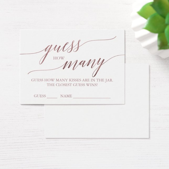 Caligrafia Elegante RoseGold Adivinha Quantos Beij (Mesa)