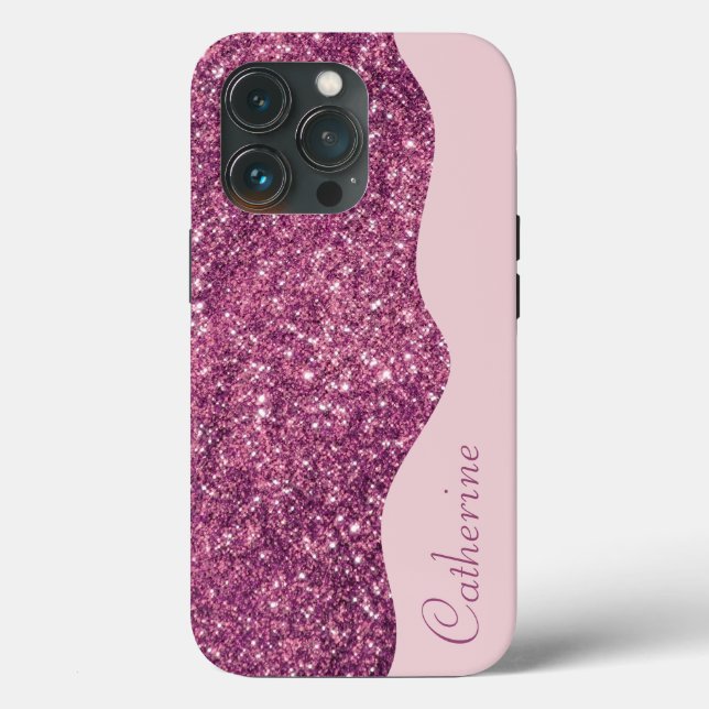 Caligrafia Elegante Rosto Glitter Roxo Personaliza (Verso)