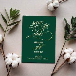 Caligrafia Elegante Verde Água Salvar a Data