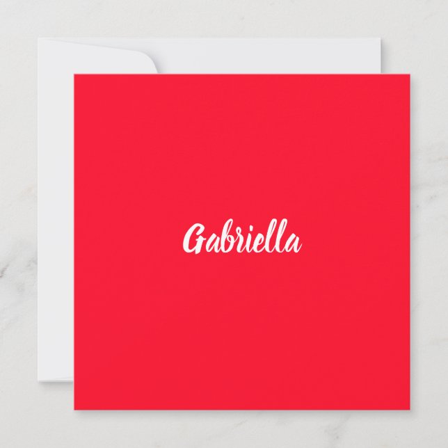 Caligrafia Elegante Vermelho Branco Simples Nome P (Frente)