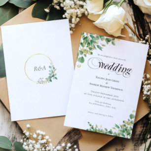 Caligrafia Eucalyptus Dourado Monograma Casamento