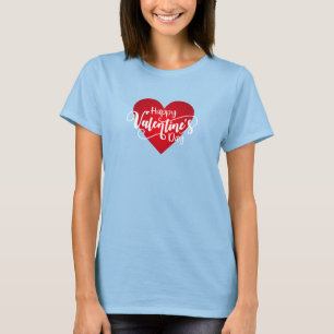 Caligrafia Feliz dia de os namorados T-Shirt