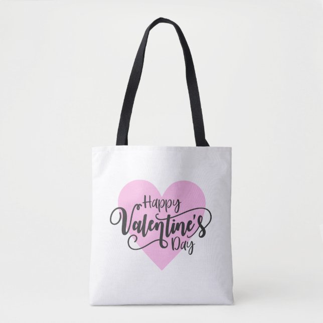 Caligrafia feliz dia de os namorados | Tote Bag (Frente)