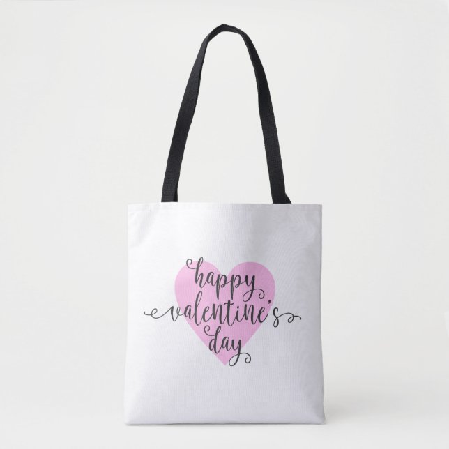 Caligrafia feliz dia de os namorados | Tote Bag (Frente)