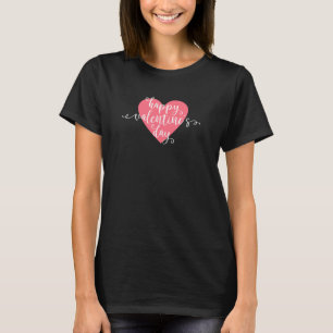 Caligrafia Feliz Dia dos Namorados Camiseta