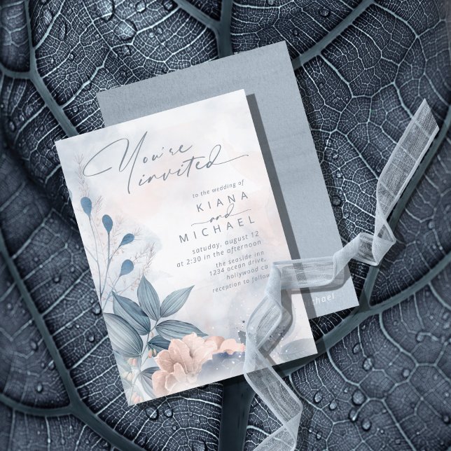 Caligrafia Floral Dusty Blue ID771 (Criador carregado)