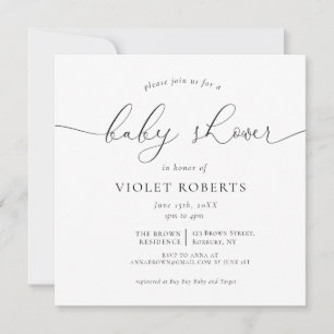 Caligrafia Gênero Convite Neutro ao Chá de frald