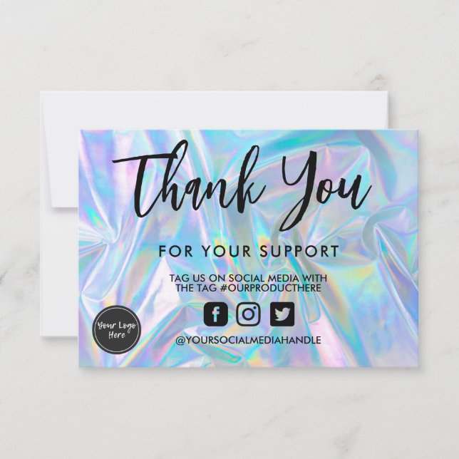 Caligrafia holográfica Obrigado Media Insert (Frente)