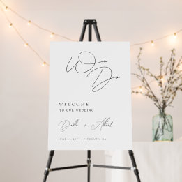 Caligrafia Minimalista Fazemos Casamento Branco Ne