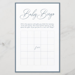 Caligrafia Minimalista Moderna Bingo de Bebê