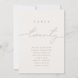 Caligrafia minimalista Número da Tabela de marfim
