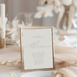 Caligrafia minimalista Número neutro de três tabel<br><div class="desc">Design apresenta uma fonte manuscrita e um design minimalista moderno. Projetado para coordenar com a Coleção de Convite para Casamento "Glam Natural". Para alterar os detalhes, clique em "Personalizar este modelo", "Detalhes". Para mover o texto ou alterar o tamanho, a fonte ou a cor, clique em "Editar usando a Ferramenta...</div>