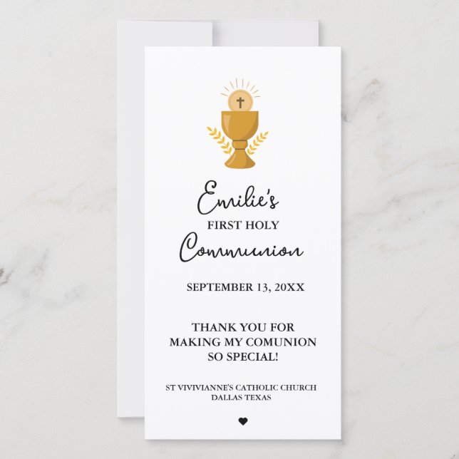 Caligrafia Minimalista Primeira Comunhão Oração (Frente)