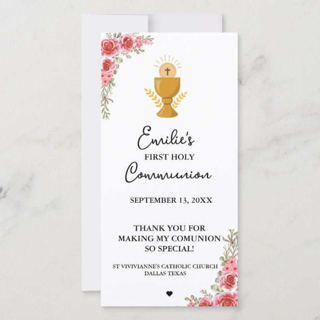 Caligrafia Minimalista Primeira Comunhão Oração (Frente)