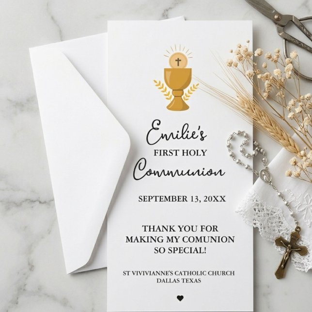 Caligrafia Minimalista Primeira Comunhão Orar (Criador carregado)