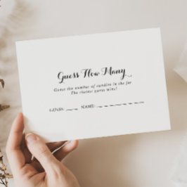 Caligrafia moderna adivinha quantos cartões de jog