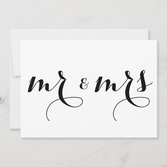 Caligrafia Moderna | Cartão de Sinal de Casamento  (Frente)