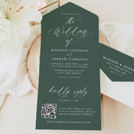 Caligrafia Moderna e Elegante Casamento Verde
