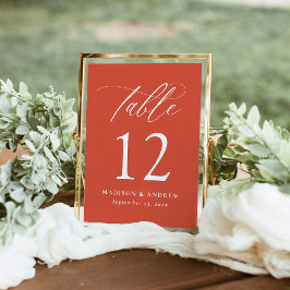 Caligrafia Moderna Número de Mesa de Casamento Lar