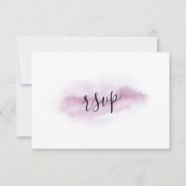 Caligrafia Pink Watercolor Casamento RSVP (Frente)