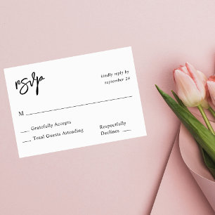 Caligrafia Preta e Branca 10 RSVP sem Refeição