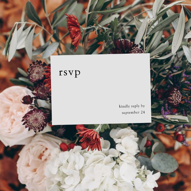 Caligrafia Preta e Branca 9 com RSVP de Refeições (Criador carregado)