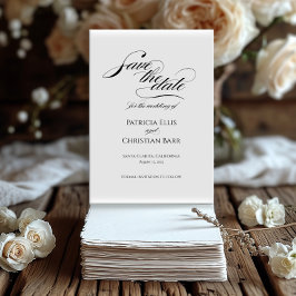 Caligrafia preta elegante Guardar o convite de Dat