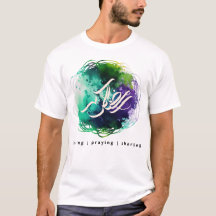 Caligrafia RAMADAN em Abstrato Watercolor T-Shirt