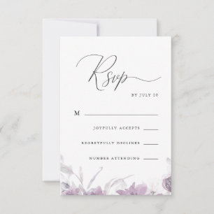 Caligrafia Roxa Dusty e Rsvp Floral
