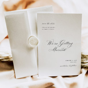 Caligrafia Salve o Anúncio de Casamento de Data