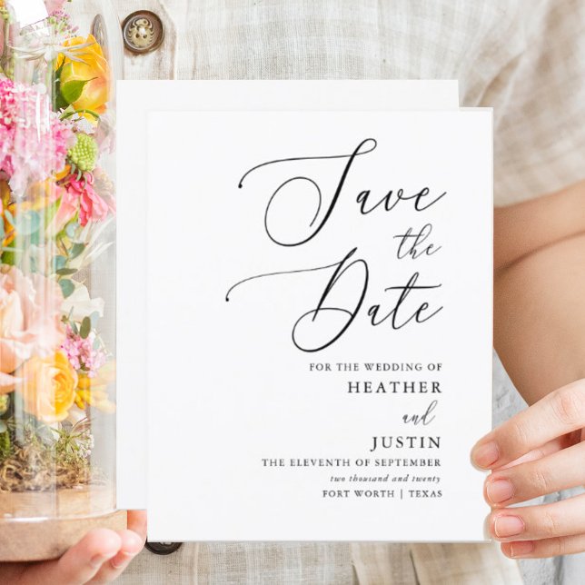 Caligrafia Simples de Orçamento Salve as Datas (Criador carregado)