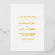 Caligrafia Simples Dourado Fundo Formal Casamento