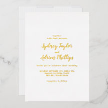 Caligrafia Simples Dourado Verso Casual Casamento