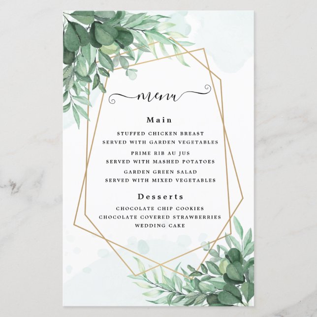 Caligrafia simples verde-rústico (Frente)