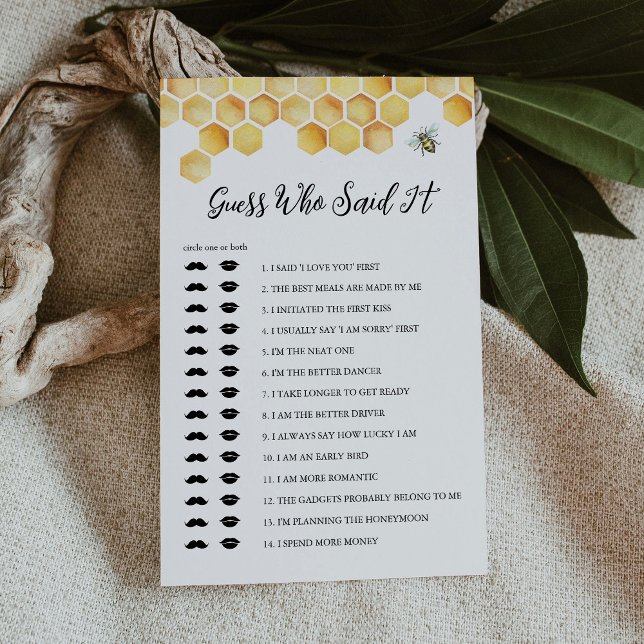 Calla Bee Adivinha Quem Disse Jogo De Chá de panel (Criador carregado)