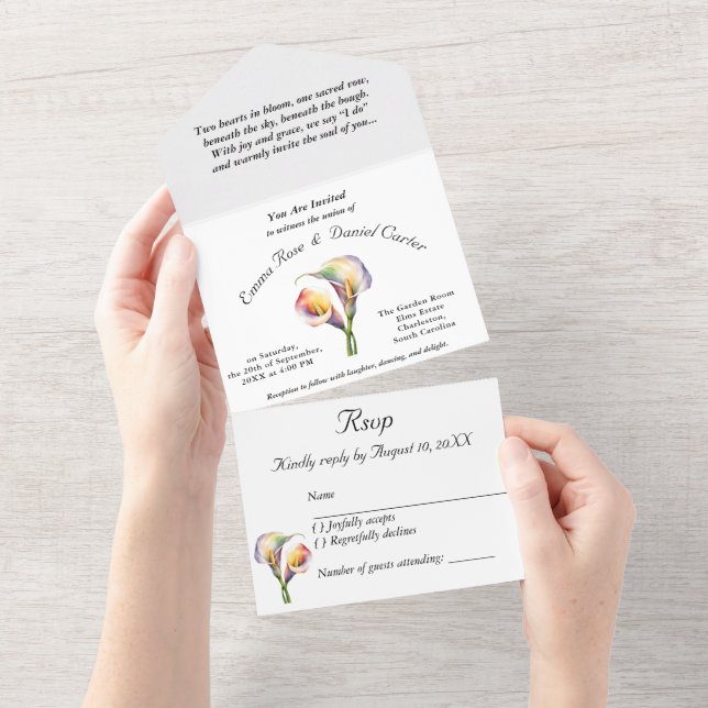 Calla Lily Soft Aquarela Elegante (Tearaway)