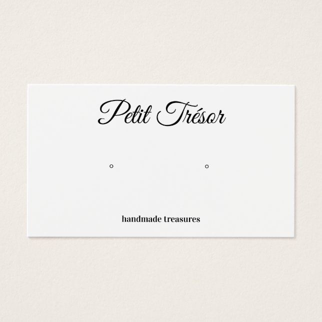 Calligraphy Script Plain White Earring Display (Frente)