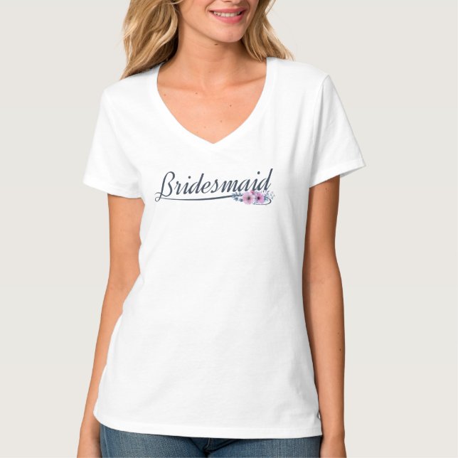 Calliografia de Casamento de Bridesmaid | T-Shirt  (Frente)