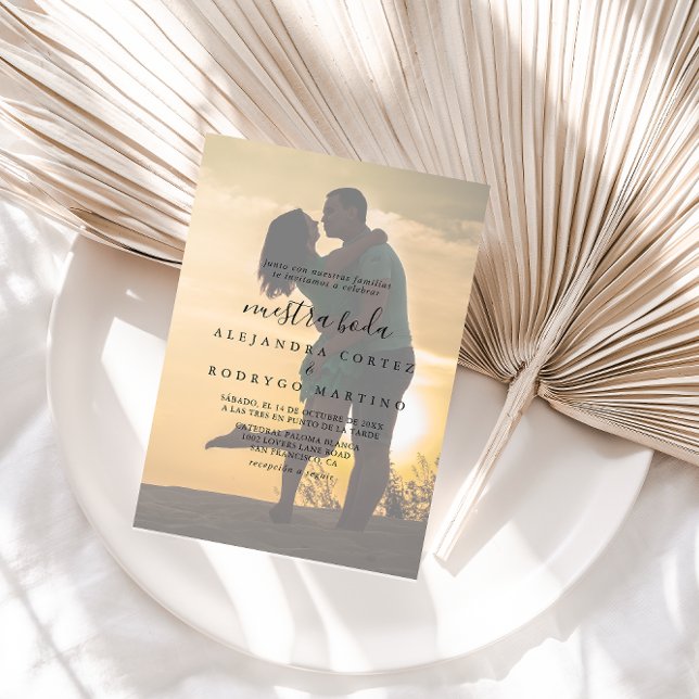 Calliografia Foto Nuestra Boda Convite De Casament (Criador carregado)