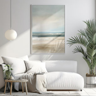 Calm Coastal Beach Poster   Arte moderna do mar