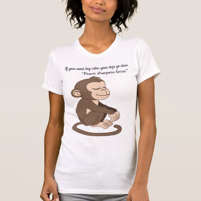 Calm Confidence Monkey – Minimal Lifestyle T-Shirt (Frente)