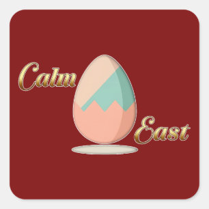 Calm Easter – Aesthetic Egg Art - Autocolante