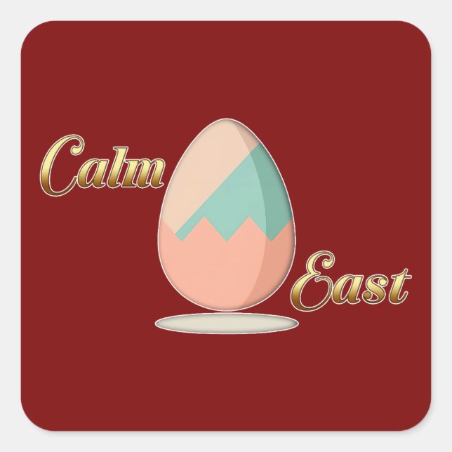 Calm Easter – Aesthetic Egg Art - Autocolante (Frente)