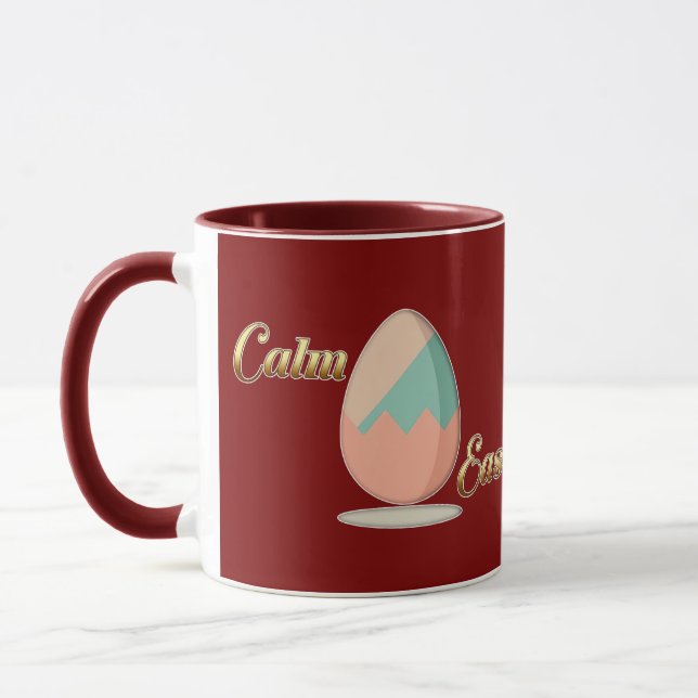Calm Easter – Aesthetic Egg Art - caneca (Esquerda)