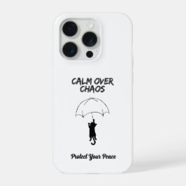 Calm Over Chaos – Editable Quote Cat iPhone Case